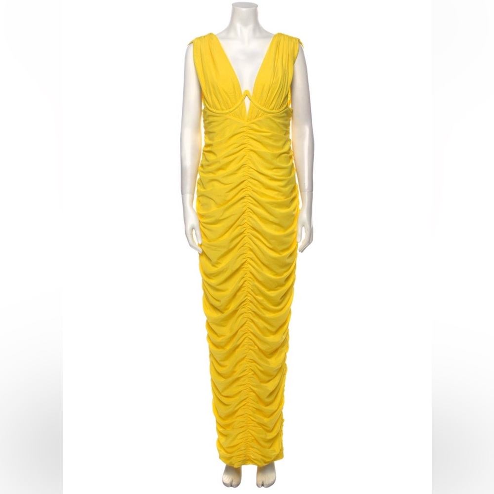 Eliyah the Label Yellow Ruched Maxi Dress
